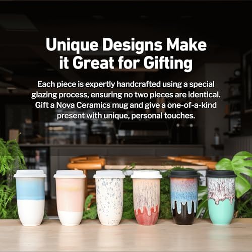 NOVA CERAMICS Travel Mug On the Go Coffee Tumbler Microwave & Dishwasher Safe Green Tumbler - Gifts For Women Men Him Her 16oz Nebula - Image 6