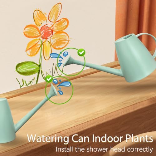 60 oz Watering Can, Small Watering Can for Indoor Plants with Long Spout - Image 6