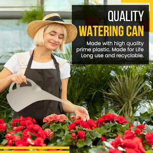 KP KOOL PRODUCTS Watering Can 1/2 Gallon - Small Watering Can for Indoor Plants - Outdoor Watering Can - White Plant Waterer - Plastic Watering Can for Garden - 1 Pack - Image 2