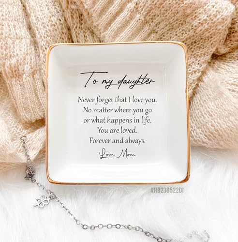 Square Ring Dish White Ceramic Jewelry Dish, Trinket Tray For Girl Bride From Mom, Birthday, Wedding Present, Mother and Daughter-In-Law Gift - Image 2