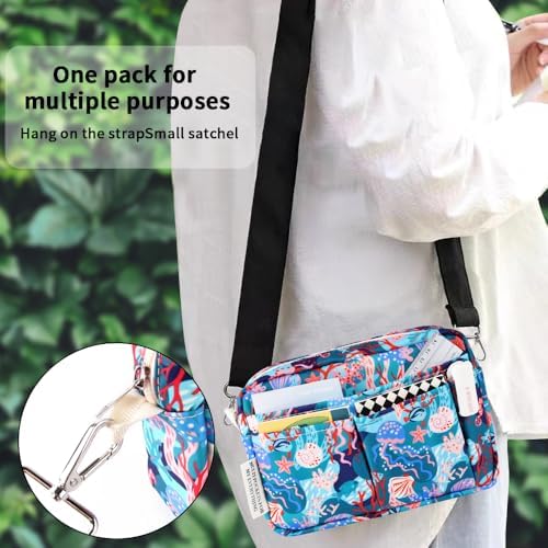 Multiple Pockets Portfolio Organizer with Zipper,Makeup Bag Pencil Pouch - Image 6