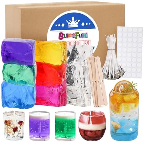 Pachsi 7 Colors Jelly Gel Wax for DIY Candle Making – 9pcs Non-Toxic Scented Gel Wax Kit, Slow Burning Crystal for Handmade Candles, Home Decor, Crafts & Gifts-2LB by Pachsi