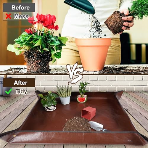 39.5"x 39.5" Extra Large Potting Mat for Indoor Plants Transplanting and Potting Soil Control-Gardening Gifts for Plant Lovers - Image 2
