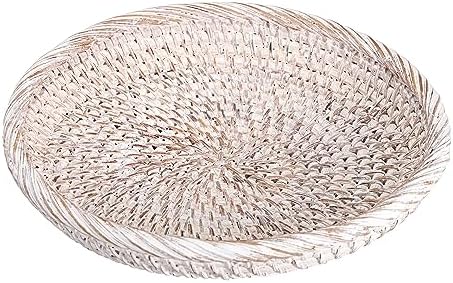 Hipiwe Small Key Basket Bowl for Entryway 7.6" Round Woven Wicker Basket by Hipiwe
