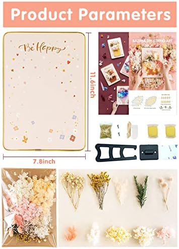 BAZIMA DIY String Art Kit for Beginner,Flowers String Art, DIY Dried Flowers Craft Kit, Unique Gift, Craft Kit for Holidays, Flower Basket - Image 3