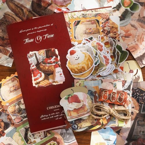 Qudarrso Vintage Junk Journal Stickers Kit, Retro Food Theme Scrapbook Supplies, Ephemera Decorative Accessories, European Style DIY Craft Supplies for Adults Scrapbooking, DIY Craft Supplies - Image 2