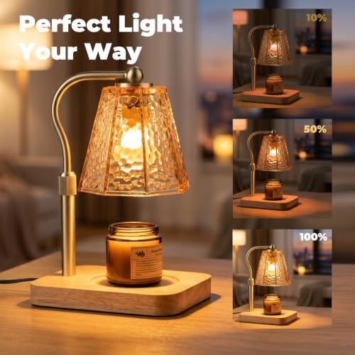 LALISU Candle Warmer Lamp with Timer, Glass Candle Warmer Height Adjustable - Image 3
