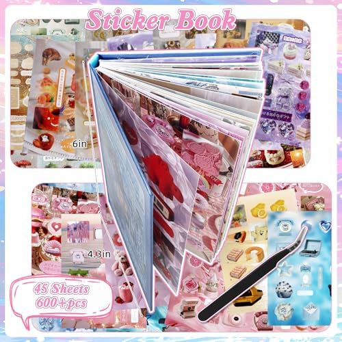 600Pcs Japanese Sticker Book for Journaling Adult, Cute Scrapbook Stickers - Image 3