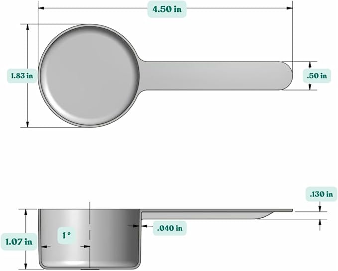 39 mL (8 Tsp | 1.32 Oz.) Long Handle Scoop for Coffee, Protein Powder, Pet Food, Spices, Grains, Dry Goods – Food-Grade BPA-Free Plastic Measuring Spoon (Pack of 1)