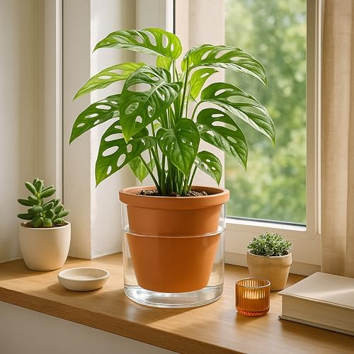D'vine Dev Self Watering Terracotta Planter Pot, 6 in, 37-X-B-1 - Image 2