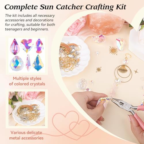 500 Pcs DIY Suncatchers Kits for Adults, Crystal Sun Catchers Rainbow Maker, Art and Crafts for Adults, Hanging Decorative Suncatchers for Windows, Home, Parties and Weddings - Image 3