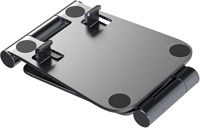 Cell Phone Stand for Desk Phone Holder Foldable Portable Adjustable Cradle Dock Compatible with iPhone 15 14 13 Pro Max, iPhone 12 11 Plus SE XS XR 8 7, Office Desk Travel Accessories, Gray