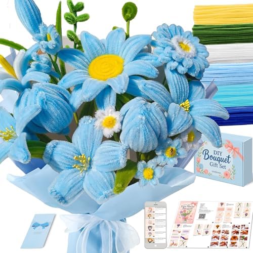 NREDXOON Pipe Cleaner Flower Kit 400pcs Chenille Stem Tulip DIY Bouquet by NREDXOON