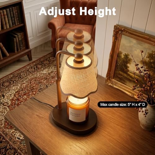 Candle Warmer Lamp with Timer, Modern Farmhouse Candle Warmer for jar Candles Brown, Electric Wax Warmer, Includes 2 Bulbs, Housewarming, Birthday Gift for Women, Mom, Her-Brown-Conical - Image 2