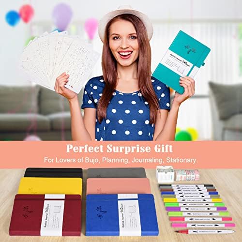 Bullet Dotted Journal Kit, 140gsm Dot Grid Notebook with 188 Numbered Pages - Image 6