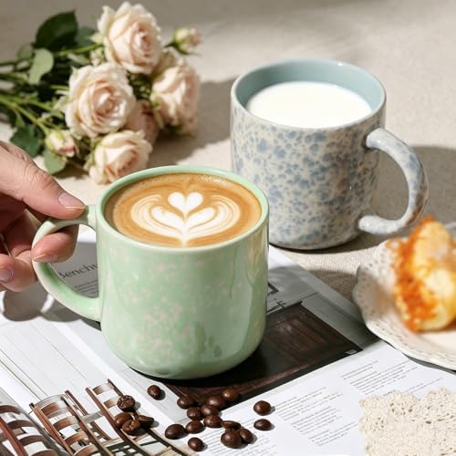 MONITO 12oz Coffee Mugs Set of 6, Modern Ceramic Mugs with Handle - Image 7