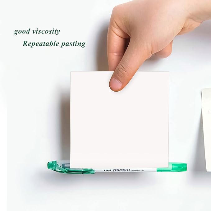 NatureTouch Sticky Notes 6 Packs, 3 x 3 Inches Adhesive Self-Stick Notes in Eye Protection Paper, Multiple Designs of Memo Pads for Reminders, Office, Home, School, Meeting, 80 Sheets/Pad，White