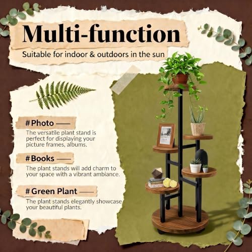 GEEBOBO 5 Tier Plant Stand With 4 Wheels - Image 4