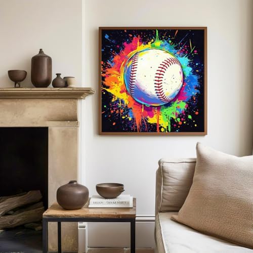 Mandun Baseball Paint by Numbers Kit for Kids, 8x8 inch - Image 3
