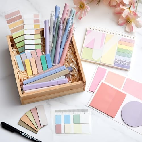 Jutom 41 Pcs Aesthetic Book Annotation Kit with Pencil Bag Bible Journaling Kit Notebook Sticky Note Tab Highlighter Black Ink Pen Page Marker School Office Supplies Bible Lover Gift (Black) - Image 5