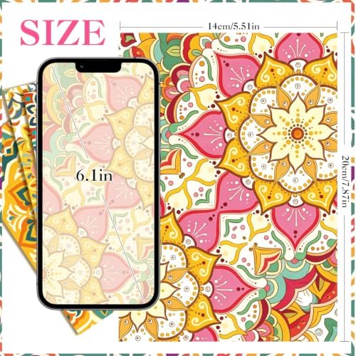 160 Sheets Boho Mandala Scrapbook Paper Set, Journaling Scrapbooking Supplies Craft Decoupage Papers Kit, Ephemera for Junk Journal Bullet Journals Well Posters Room Decor for Card Making Gift - Image 4