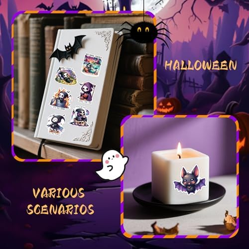 131 Pcs Cute Spooky Halloween Stickers for Journaling & Scrapbooking – Vintage Aesthetic Matte Planner Decals, No-Residue Craft Supplies for Adults, Teens & Junk Journal Lovers - Image 4