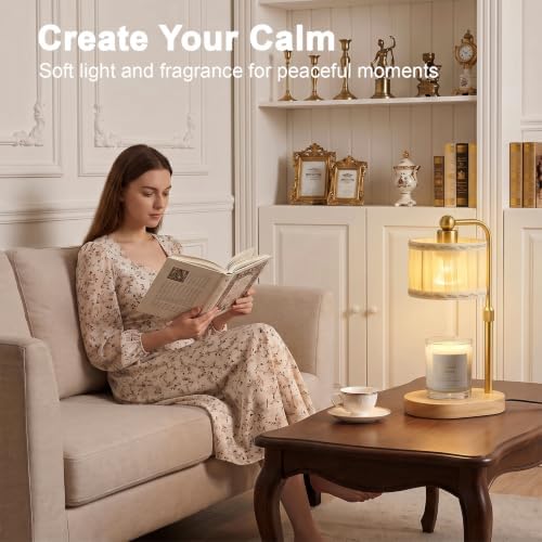 Candle Warmer Lamp with Timer, Modern Golden Candle Warmer for jar Candles, Electric Wax Warmer, Includes 2 Bulbs, Birthday Gift for Women, Mom, Housewarming - Yarn - Image 7