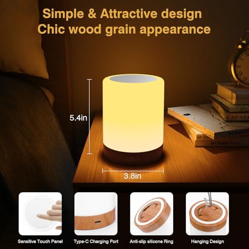 UNIFUN Bedside Touch Lamp Rechargeable Dimmable RGB LED Table Night Light - Image 6