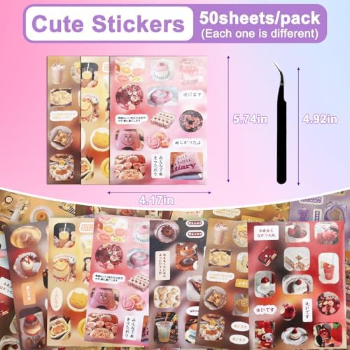 700Pcs Japanese Sticker Book for Journaling Adult, Cute Scrapbook Stickers - Image 5