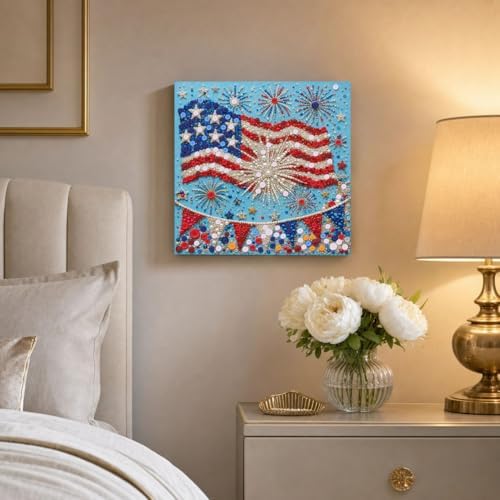 Framed Button Art Kit 11.8" DIY Mosaic Craft for Adults(US Flag) - Image 4