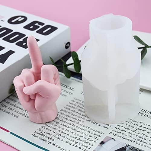 3D Hand Shaped Silicone Mold for Candle Making, Gesture Candle Mold,Middle Finger Shaped Resin Casting Mould for Making Candle Baking Soap Wax Cake Mousse Ice Cream - Image 3