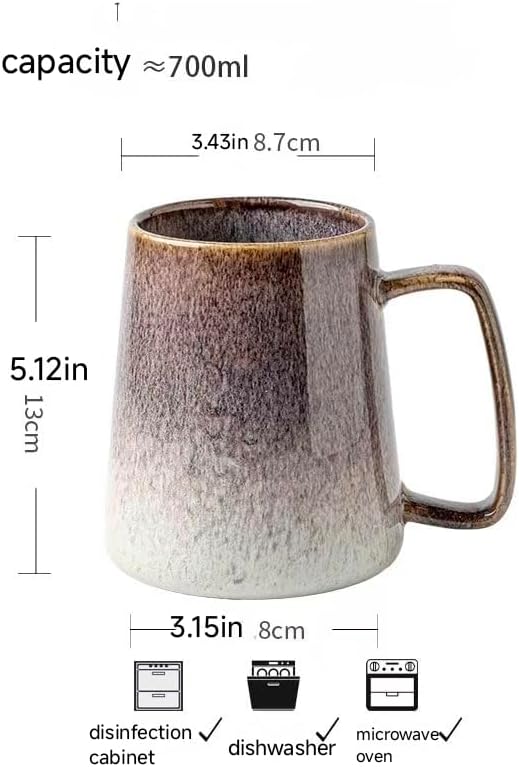 24 OZ, Large Ceramics Coffee Mugs with Handle, Extra Large Tea and Coffee Cup for Office and Home，Microwave and Dishwasher Safe,For Gift and Present(Flowing Sand Purple) - Image 5