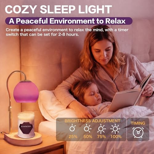 Candle Warmer Lamp with Timer 2H/4H/8H, Adjustable Height, Purple - Image 6