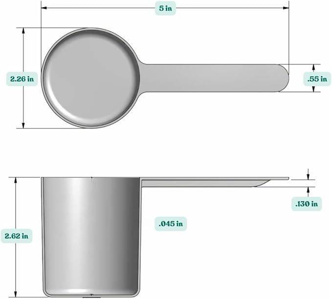 148 mL (148 CC | 5 Oz.) Long Handle Scoop for Coffee, Protein Powder, Pet Food, Spices, Grains, Dry Goods – Food-Grade BPA-Free Plastic Measuring Spoon (Pack of 1)