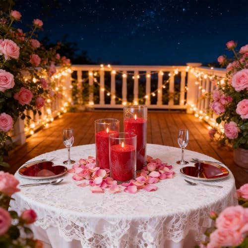 1.1LB Candle Sand- Red Candle Beads, Sand Wax for Wedding Decor Rosa Scented Candle with Wicks Dark Pearled, Wax for Home Decoration Party Gift 85 Burn Hours Refillable Candle Wax DIY Candle Making - Image 6