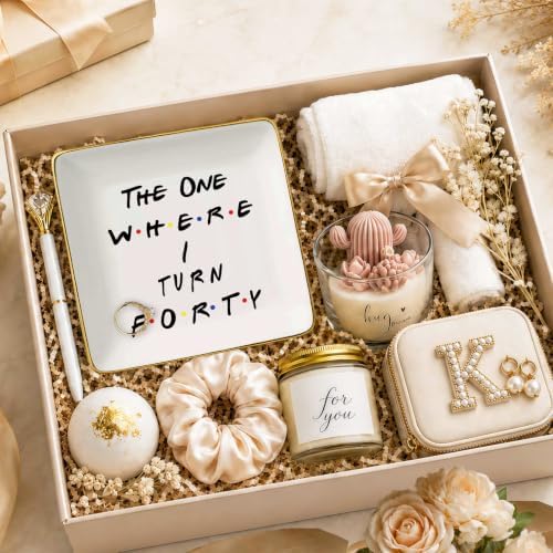 Topthink The One Where I Turn Forty - 40th Birthday Gift for Sister,Best Friend,Boss,Wife,Daughter,Co-workers,Nurse -Friends TV Show Ceramic Jewelry Holder Ring Dish Trinket Tray,40 Years Old-Turning - Image 3