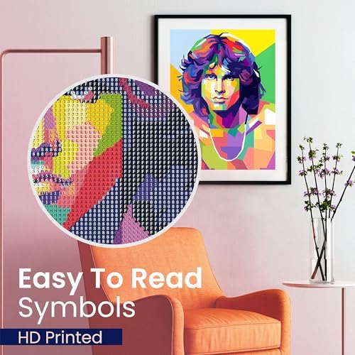 Jim Morrison 5D Diamond Painting Kit Full Round Drill DIY Wall Art 12x16 - Image 6