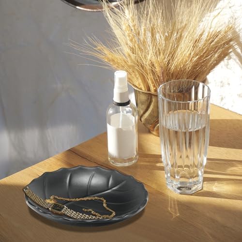 Binoster Jewelry Tray, Black Leaf Style, Jewelry Storage, Key Dish, Dresser Decor, 21.5cm(8.4in) x11.5cm(4.5in)x 4cm(1.6in) - Image 3