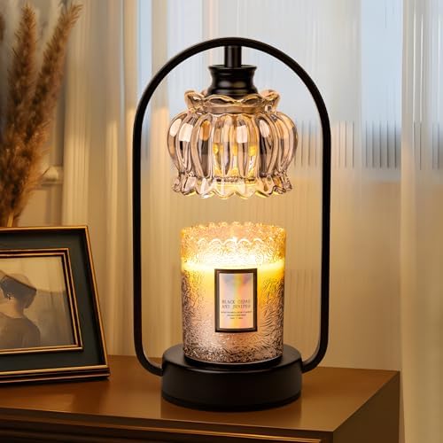 Candle Warmer Lamp, Clear Flower Shape Electric Light with Timer Dimmer by Unknown