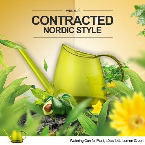 Small Indoor Plant Watering Can Long Spout 1.4L Green Lemon - Image 4