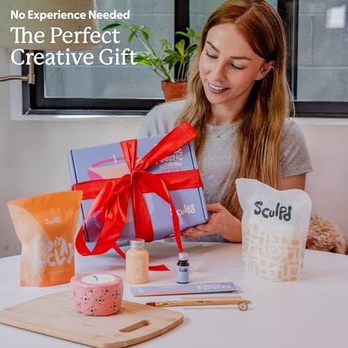 Sculpd Candle Making Kit, Air Dry Clay, 2 Candles, Peony Rose Fragrance - Image 6
