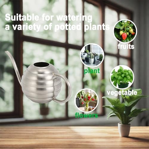 Plant Watering Bottle, 400ml/14oz, Retro Style Watering Can, Matte, Frosted (Silver) - Image 5
