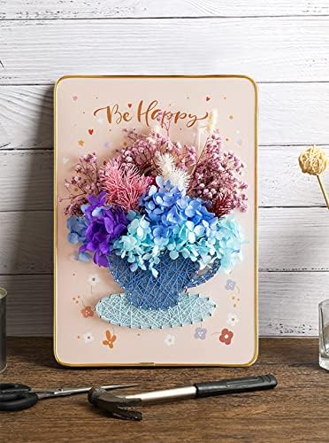 BAZIMA DIY String Art Kit for Beginner,Flowers String Art, DIY Dried Flowers Craft Kit,Unique Gift, Craft Kit for Holidays,Cup and Flowers - Image 4