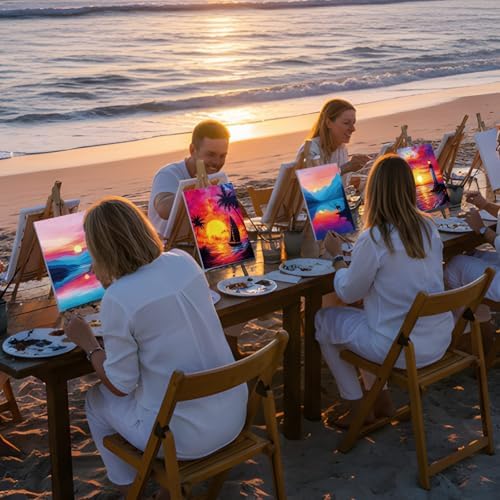 Sherr 12 Pcs Pre Drawn Canvas for Adults,Beautiful View,8 x 10 Inch - Image 2