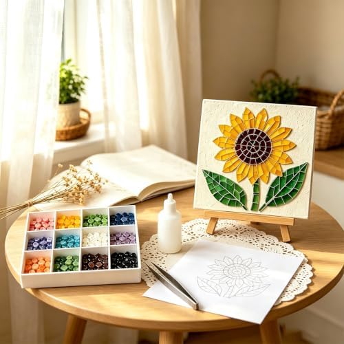 Garden Flowerpot Mosaic Art Kit Floral,Mosaic Art Kits for Adults (Style A I) - Image 5
