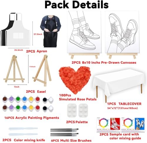 PAILIM Sip and Paint kit for Adults Couple Pre Drawn Canvas Party Kits - Image 3