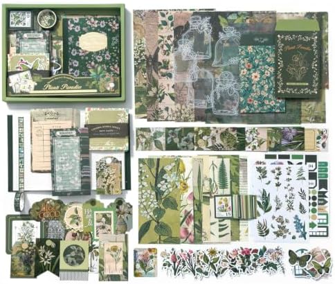 180 Pcs Junk Journal Kit Natural Plant Style Complete Accessories for Women by Unknown