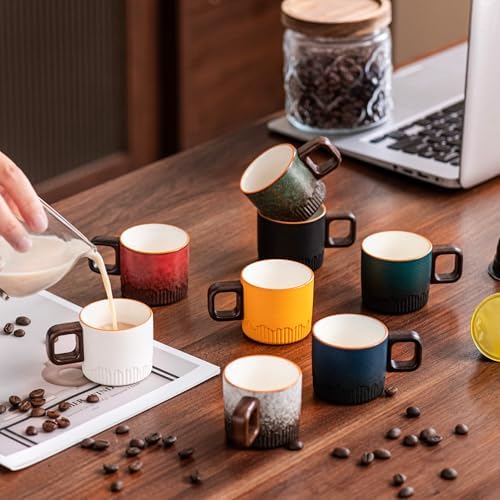 Zurucily Espresso Cups Set of 2, 2 oz Ceramic Espresso Cups, Demitasse Cups for Tea or Coffee (Green) - Image 4