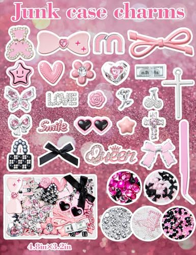 RQAYE Junk case charms,junk case Kit for Customizing Diy Cases,With Cute Bow,Flatback Pearls,Letter Beads, Aesthetic Big Decor for Personalization - Image 2