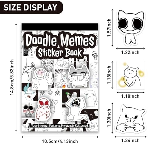 PRSTINCOL Meme Sticker Book, 36 Sheets 460+ Pcs, Black and White Funny Meme Stickers for Adults and Teens, Die Cut Vinyl Stickers for Journaling Scrapbooking DIY - Image 7